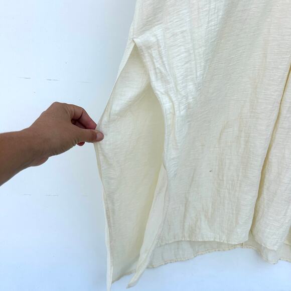 Hope Stockholm Plaza Linen Maxi Dress Scandinavian Ecru Cream Oversized 34 - Picture 8 of 13